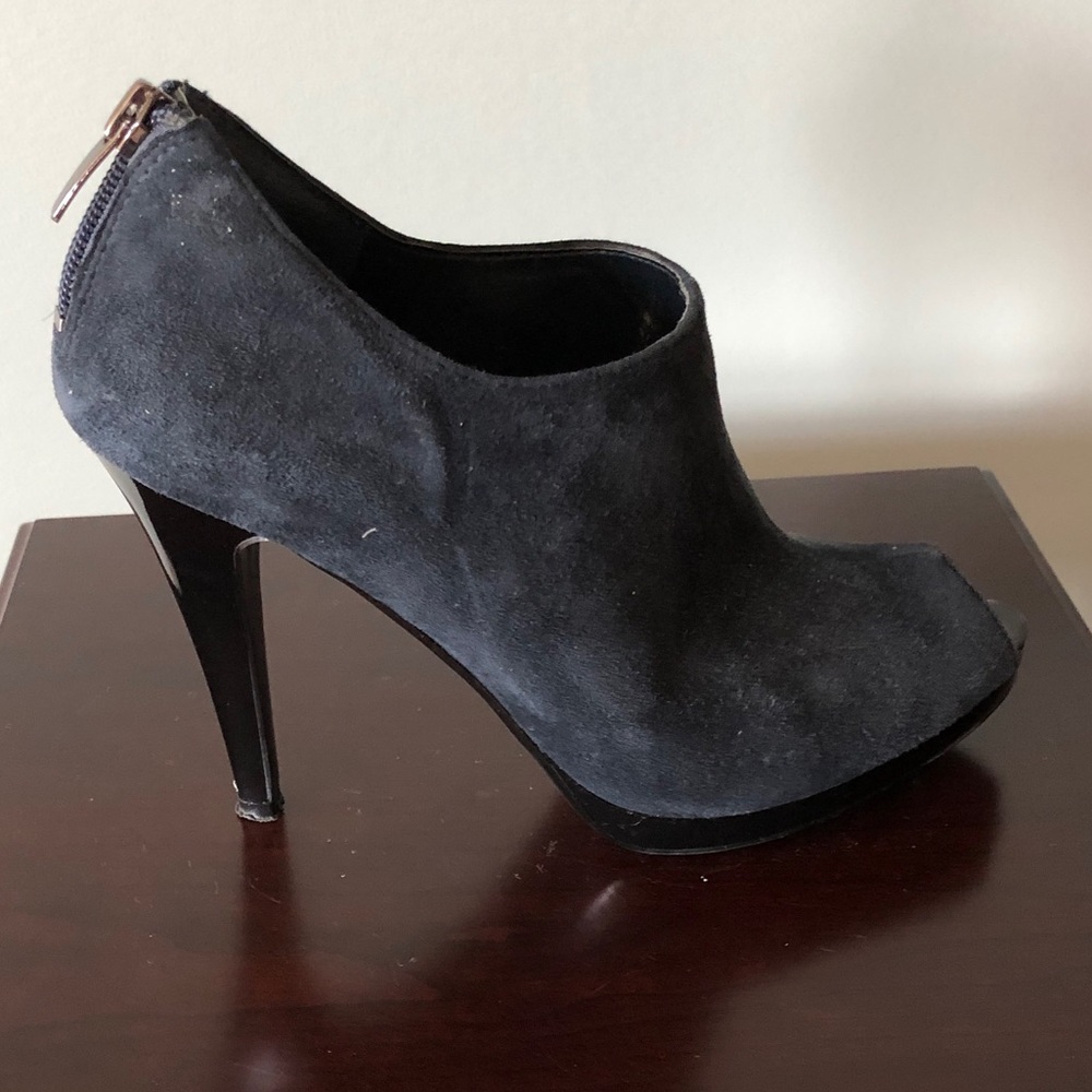 Navy Suede Booties